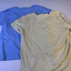 RBX Activewear Lot of 2 Women's L/G Blue Yellow Athletic T-Shirts stretch comfor